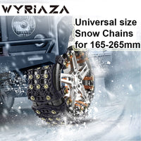 1 x RAW Customer Returns WYRIAZA snow chains universal 165-265MM, snow chains 6 pieces, snow chains quick assembly car wide tires, snow chains 205 55 R16, upgrade spikes - black - RRP €65.99