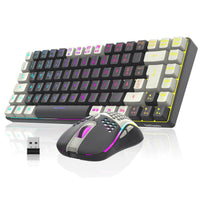 1 x RAW Customer Returns RedThunder K84 Wireless Gaming Keyboard and Mouse Set, QWERTZ German, 75 TKL Compact Layout, 2380mA Battery Capacity with RGB Lighting, 3200 DPI Honeycomb Mouse for PS5 PC Mac Gamer - RRP €60.49