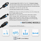 1 x RAW Customer Returns Mezelon E Scooter Charger, Universal 42V 2A Charging Cable for 36V Battery Electric Scooter Hoverboard E-Bike, AC Power Supply Charger with 3 Connection Heads Equipped - RRP €33.99