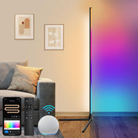 1 x RAW Customer Returns Fortand LED corner lamp, WiFi RGBCW floor lamp living room dimmable LED floor lamp compatible with Alexa Google Home, LED corner lamp with remote control modern reading lamp smart floor lamp bedroom, 155CM - RRP €69.99