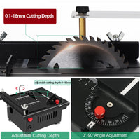 1 x RAW Customer Returns Mini Table Saw, Adjustable Speed and Height, 100W Multifunctional Portable Precision DIY Miniature Table Saws with 4 Blades, 0.1-16mm Saw Blade, for Crafts Handmade Wood - RRP €97.99