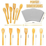 3 x Brand New AMZENTIALS - Wooden Kitchen Utensils Set of 6 Wooden Utensils and Silicone Splash Guard 33x22cm Kitchen Accessories Practical Kitchen Accessory Kitchen Utensil Set - RRP €68.4