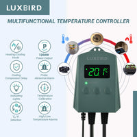 3 x Brand New LUXBIRD Digital Heat Mat Thermostat Controller, Heating Cooling, 1200W, Automatic Temperature Controller, for Seedlings, Brewing, Breeding, Incubation, Greenhouse, Fans, Cooling Device - RRP €71.97