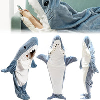 1 x RAW Customer Returns MEIRRAI Shark Pajamas Shark Blanket Adult Shark Blanket Pajamas Wearable Flannel Blanket Women Men Sleeping Bag Hoodie Warm Onesie Costume, XL for Height 165-175 cm - RRP €40.81