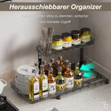 3 x Brand New Sink cabinet organizer, base cabinet organizer 2 levels under sink shelf, pull-out cabinet organizer, shelf under sink for bathroom, kitchen, cleaning supplies organizer black, 1 pack  - RRP €53.97