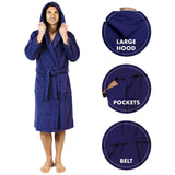 2 x RAW Customer Returns Twinzen men s bathrobe - L - dark blue - 100 cotton 350g m Oeko-TEX certified - bathrobe with hood, 2 pockets, belt - RRP €79.32