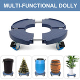 1 x RAW Customer Returns WBD WEIBIDA Plant trolley round load capacity 200 KG with 360 rotating wheels heavy duty, 40-54cm plant trolley outdoor and indoor, large rolling board plants for the home garden flowerpot, blue - RRP €40.39