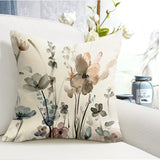 1 x RAW Customer Returns YCOLL Sofa Cushion Covers 50x50 Set of 4 Linen Cushion Covers Sofa Cushions Floral Watercolor Painting Cushion Covers Bedroom Outdoor Sofa Outdoor Cushions 50x50 - RRP €20.99