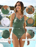 16 x RAW Customer Returns SIMIYA Swimsuit Women Slim Shape Swimsuit Sexy Swimsuit with Cups Monokini Shape Push up Swimsuits for Women Army Green, M  - RRP €527.84