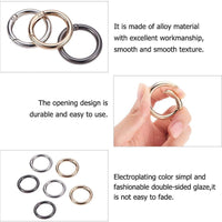 3 x Brand New 20 Pieces Round Spring Clips, Zinc Alloy O-ring 27 mm Welded Rings for Keychains, Backpacks 4 Colors  - RRP €82.8