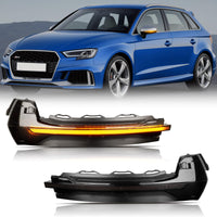 1 x RAW Customer Returns OZ-LAMPE LED mirror indicators for Audi A3 8V S3 RS3 S 2013-2018, LED indicators with Canbus error-free, 33 4014 SMD LEDs black - RRP €60.49