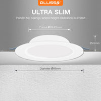 1 x RAW Customer Returns ALUSSO LED spots 230V recessed spotlights LED flat 4W ceiling spots IP44 recessed lights 3000K warm white recessed spots for bathroom living room, set of 6 - RRP €28.18