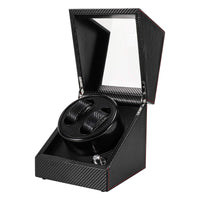 1 x RAW Customer Returns Gifort watch winder for 2 watches, automatic watch winder made of PU leather with 4 modes 3 speeds, watch winder box with power supply or battery operated, super quiet and elegant - RRP €65.53