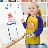 1 x Brand New Pack of 2 children s painting smocks, waterproof painting aprons with sleeves and 3 pockets for boys and girls aged 3-8 years - ideal for painting, cooking, eating and laboratory activities rainbow and horse  - RRP €27.6