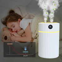 1 x RAW Customer Returns Humidifier bedroom 36H double spray with LED screen, 23dB quiet humidifier, room humidifier with 7 colors light 10 filters, 1.8L room humidifier for children s room baby, aroma diffuser 40  - RRP €30.29