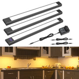 1 x RAW Customer Returns WOBANE LED under-cabinet light kitchen with touchless sensor, 3 30cm dimmable LED cabinet lighting, kitchen light under cabinet, for kitchen, cupboard, shelves, display cases, 12V, ultra bright 2700K warm white, black - RRP €33.26