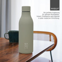 1 x RAW Customer Returns NAQULA stainless steel drinking bottle grey stone grey 550ml, leak-proof water bottle suitable for carbonated drinks , BPA-free, with a modern, minimalist design for indoor and outdoor use. - RRP €14.99