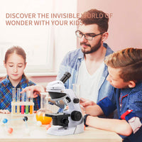 1 x RAW Customer Returns SWIFT SS30-8001 Kids Microscope, Beginner Microscope Kit with Universal Smartphone Adapter for Capturing Images, 3x Magnification 60x, 120x, 200x, Includes 42 Pieces of Accessories - RRP €69.99