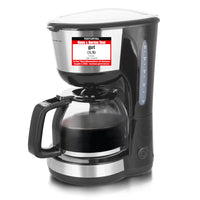 1 x RAW Customer Returns Emerio CME-122933, filter coffee machine, 1.25l for up to 10 cups of fresh coffee, removable permanent filter, anti-drip function, glass coffee pot, auto-off, 1000 watts, black silver - RRP €28.76