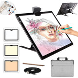 1 x RAW Customer Returns A3 light table with bag, wireless battery operated light box 3 colors dimmable and 6 brightness levels light board for tracing, rechargeable light plate for diamond painting, sketching - RRP €69.99