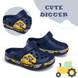 1 x RAW Customer Returns Hitopteu Children s Clogs Dinosaur Garden Shoes Slippers Garden Clogs Dark Blue EU 24 - RRP €18.99