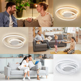 1 x RAW Customer Returns BAYHT LED living room ceiling light, living room lamp with remote control APP, 28W LED ceiling light dimmable, round modern ceiling lamp for bedroom lamp, ceiling light - RRP €92.99