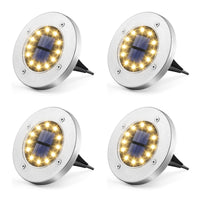 1 x RAW Customer Returns Solpex Solar Floor Lights Solar Light for Garden 12 LEDs Pack of 4 Warm White Garden Lights Stainless Steel Waterproof for Outdoor, Garden, Patio, Lawn, Yard, Walkway - RRP €23.99