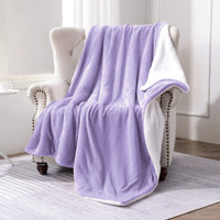 1 x RAW Customer Returns SOCHOW Sherpa Blanket Purple two-sided blankets, cuddly blankets, extra thick warm sofa blanket couch blanket made of Sherpa, 150 x 200 cm super fluffy fleece blanket as a sofa throw or living room blanket - RRP €39.12