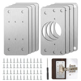 5 x Brand New Hinge Repair Plate, 12 Pieces Cabinet Door Hinge Plate Kit, Stainless Steel Hinge Repair Kit with Screws for Cabinets Furniture Drawers Kitchen Door - RRP €108.0