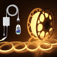 1 x RAW Customer Returns ALITOVE COB LED Strip 230V Dimmable Warm White 2700K Flexible 20M COB 5760LEDs Strip with IR Remote Control for DIY Indoor Lighting Home Decoration - RRP €91.75