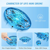 1 x RAW Customer Returns Kriogor UFO Mini Drone, UFO Flying Ball Flying Toy Helicopter with 360 Rotating and LED for 4-8 Years Old Children - RRP €23.18