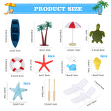 1 x RAW Customer Returns FORMIZON Hawaiian Cake Decoration, Set of 21 Miniature Beach Ornament, Miniature Garden Toys Accessories Hawaiian Beach Cake Decorations Topper for Birthday Baby Shower - RRP €9.68