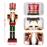 1 x RAW Customer Returns KI Store 30cm Christmas Nutcracker, for Christmas, Wooden Party Decoration, Desktop, Small Gift 38cm, Red Blue and Green  - RRP €49.18