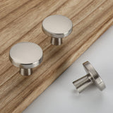 1 x RAW Customer Returns LONTAN 10 pieces furniture knobs stainless steel cabinet knobs round knobs cupboard silver drawer knobs furniture handles brushed one hole cabinet knobs for bathroom, bedroom - RRP €23.18