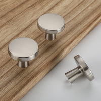 1 x RAW Customer Returns LONTAN Pack of 10 furniture knobs, stainless steel cabinet knobs, round knobs, cupboard silver drawer knobs, furniture handles, brushed, one hole, cabinet knobs for bathrooms, bedrooms - RRP €23.18