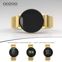 1 x RAW Customer Returns Oozoo Smartwatch Unisex Fitness Watch Gold Gold Metal  - RRP €40.28