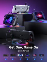 1 x RAW Customer Returns JSAUX RGB Docking Station for Steam Deck OLED ROG Ally Legion Go, 8-in-1 Steam Deck Dock with HDMI 4K 60Hz, Gigabit Ethernet, USB-C 3.0, Dual USB-A 3.0, USB 2.0 and 100W USB-C charging port-HB0801 Black  - RRP €59.65