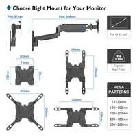 1 x RAW Customer Returns BONTEC 13-42 inch monitor wall mount with VESA extension kit for PC monitor TV up to 8 kg, fully adjustable gas spring, tiltable rotatable, height adjustable, max VESA 200x200 mm - RRP €36.38