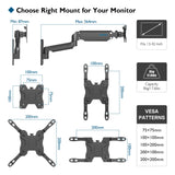 1 x RAW Customer Returns BONTEC 13-42 inch monitor wall mount with VESA extension kit for PC monitor TV up to 8 kg, fully adjustable gas spring, tiltable rotatable, height adjustable, max VESA 200x200 mm - RRP €33.43