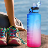 6 x Brand New Abaodam 1.5L Water Bottle with Time Markers Motivational Sports Water Bottle with Straw for Hiking Fitness Outdoor Sports 2pcs - RRP €122.4