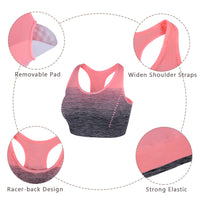 1 x RAW Customer Returns Sykooria Women s Sports Bra Wireless Training Bra Fitness Top Women s Padded Gym for Gymnastics Yoga Green Pink Purple L - RRP €25.2