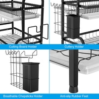 1 x RAW Customer Returns Astoryou Dish Drainer Tableware Black Stainless Steel 2-Tier Dish Drainer Rack with Utensil Holder and Dish Drying Rack Drainer for Drying the Sink 42 23 41cm  - RRP €28.22