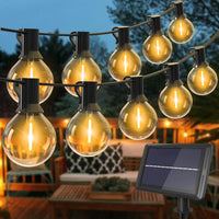 1 x RAW Customer Returns litogo 2 Pack Solar Fairy Lights Outdoor, 10M G40 15 1 LED Fairy Lights Outdoor Waterproof 4 Modes Solar Fairy Lights for Garden, Wedding, Balcony, House, Christmas Decoration, Warm White - RRP €52.12