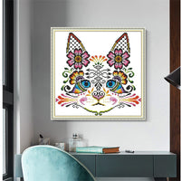 1 x RAW Customer Returns Cukol Cross Stitch Embroidery Kits Pre-Printed Set Adults, Cat Embroidery Templates Embroidery Pictures Pre-Printed Cross Stitch Embroidery Kit for Embroidery Starter Set for Adults Children Beginners, Cross Stitch Kit - RRP €17.3