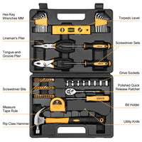 1 x RAW Customer Returns DEKO tool set, 65-piece household hand basic tool set with plastic tool box storage case for DIY, home and equipment maintenance - RRP €39.99