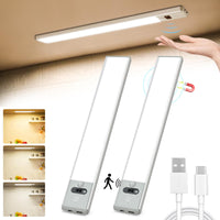 1 x RAW Customer Returns KYOTECH under cabinet light kitchen 31CM, 2 pieces LED cabinet lighting with motion detector LED strip 1200 mAh USB rechargeable dimmable 3 color modes light strip for kitchen, wardrobe, stairs - RRP €27.22