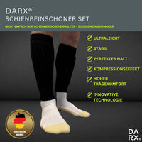 1 x RAW Customer Returns DARX - Innovative shin guard set - Lightweight shin guards I Special guard holder - Perfect hold without tape or Velcro for children - teenagers - adults - L Grey - RRP €17.5