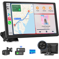 1 x RAW Customer Returns Wireless Carplay Car Radio with 4K Dashcam, 9 Inch Portable Touchscreen Android Auto, 1080P Rear View Camera, GPS Navigation, Car Radio Bluetooth Handsfree, Mirror Link, Voice Control - RRP €189.99