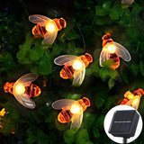 1 x RAW Customer Returns Ovker Solar Garden Lights Bee Solar Lights Outdoor Garden, 7M 50 LED Honey Bee Fairy Fairy Lights Waterproof 8 Modes Solar Powered Fairy Lights for Garden, Home Decoration Warm White  - RRP €16.13