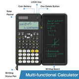 1 x RAW Customer Returns Upgraded 991ES Plus Scientific Calculator, ROATEE Professional Financial Calculator with Erasable LCD Writing Tablet, Solar and Rechargeable Battery, Desktop Calculator with Notepad for Office, School - RRP €32.99